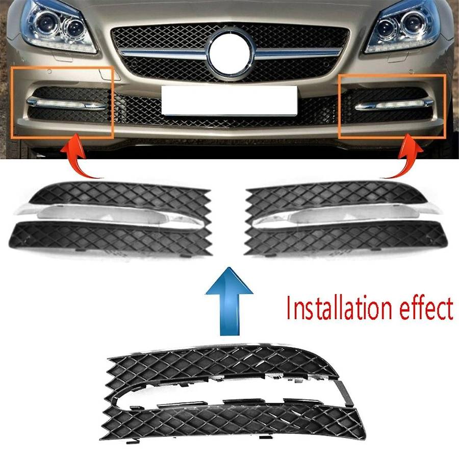 Car Left Front Bumper Fog Light Bezel Grille Driving Light Cover Grille for - Class R172 W172 2012-2