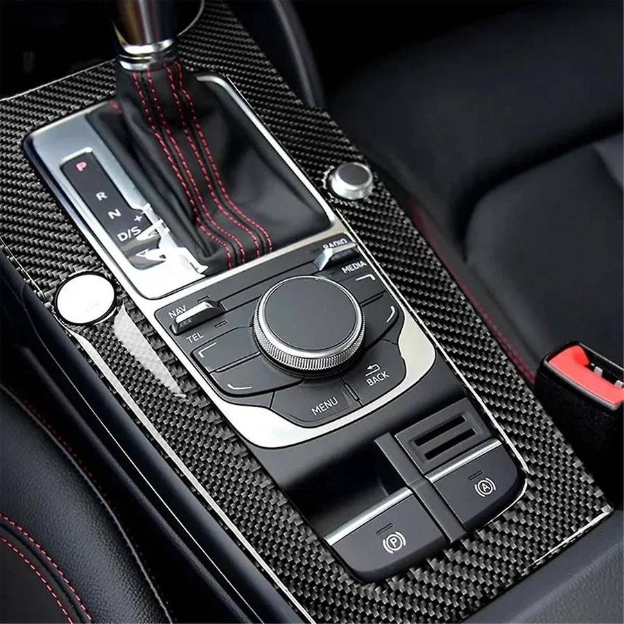 Car LHD Carbon Fiber ABS Center Console Gear Shift Panel Decoration Sticker Trim for A3 8V 2014-2018