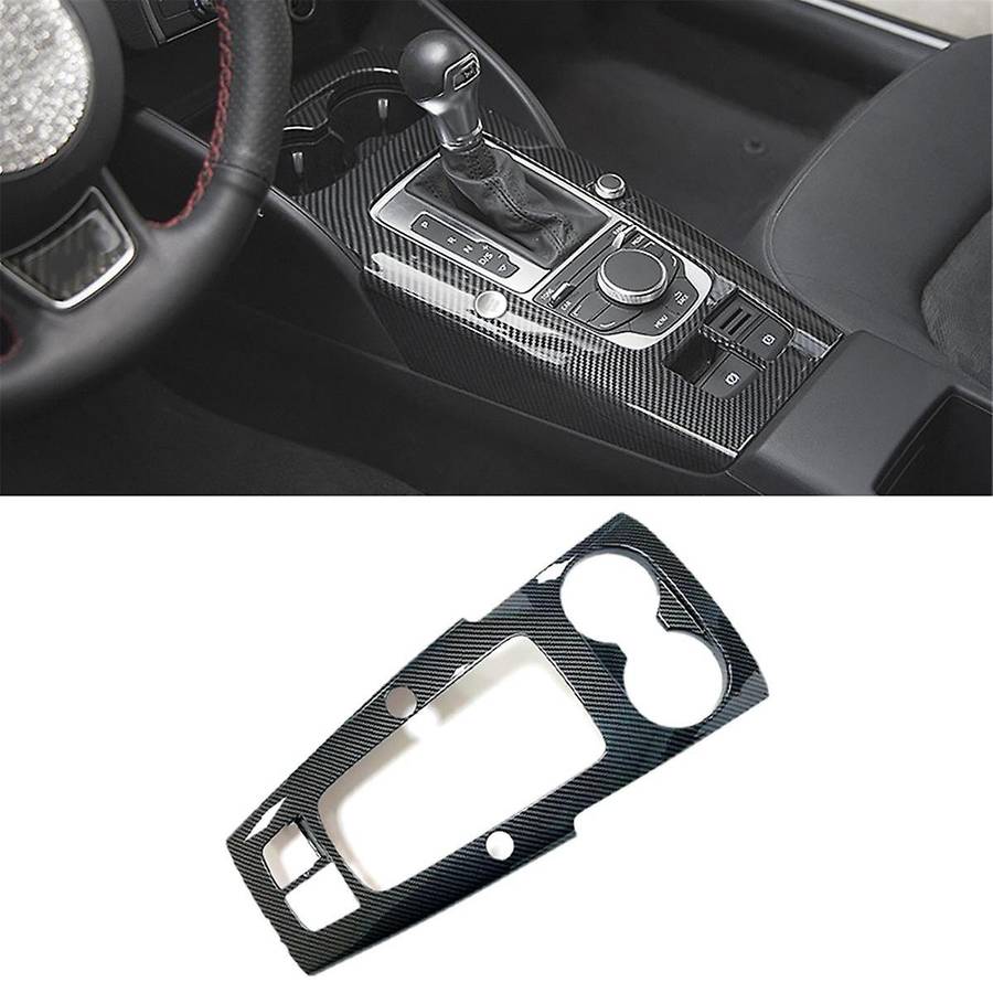 Car LHD Carbon Fiber ABS Center Console Gear Shift Panel Decoration Sticker Trim for A3 8V 2014-2018