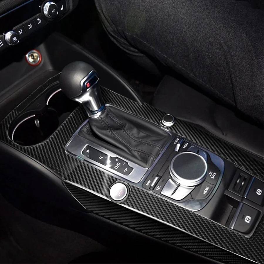 Car LHD Carbon Fiber ABS Center Console Gear Shift Panel Decoration Sticker Trim for A3 8V 2014-2018