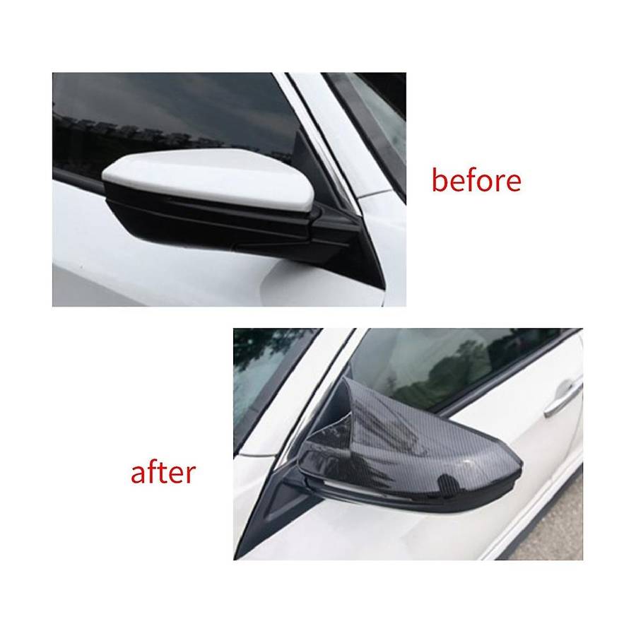 Car Real Carbon Fiber Rearview Mirror Cover Trim Car Accessories for 10th Generation 2016-2021