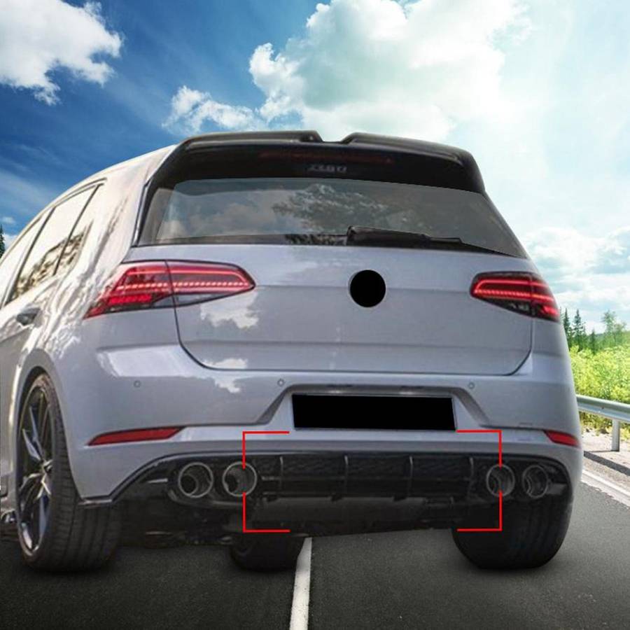 Car Rear Bumper Protector Spoiler Lip Rear Bumper Diffuser Splitter Spoiler Fins Trim for golf 7.5r