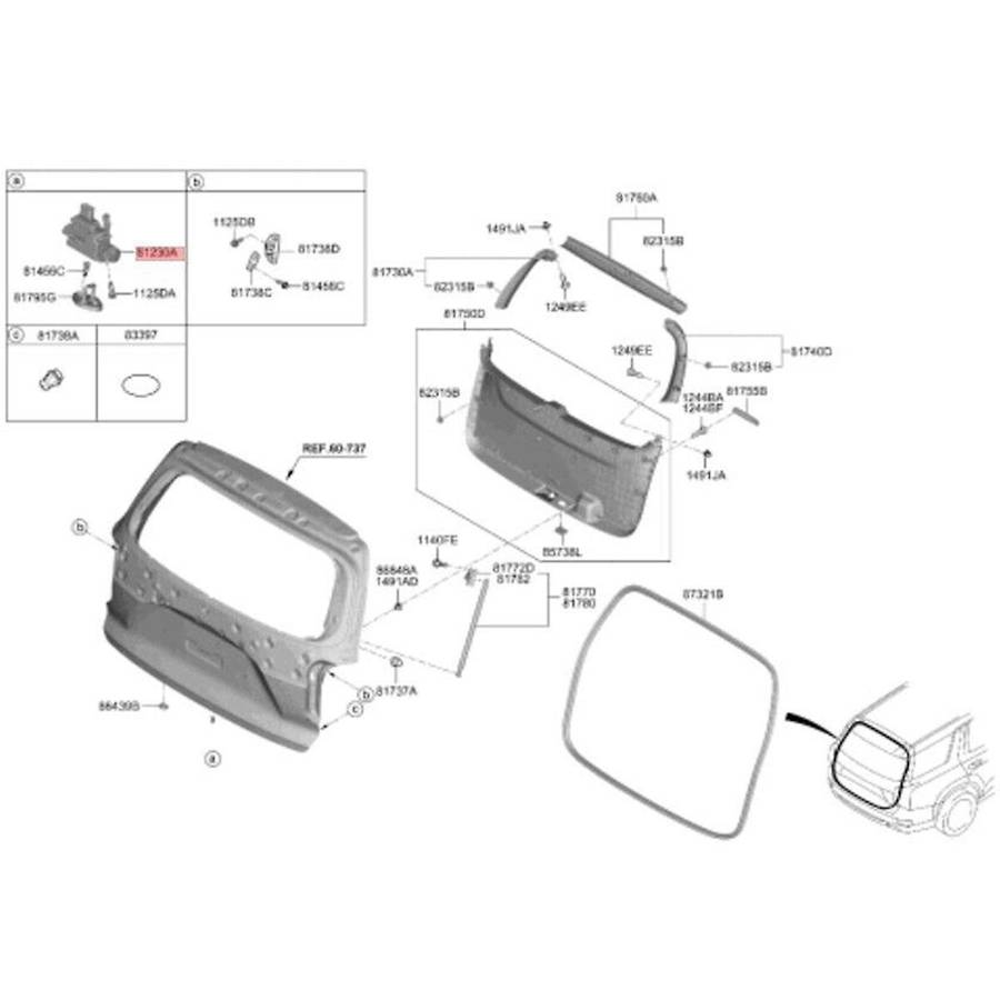 Car REAR Hatch Latch ASSY for 2019-2022 81800S1000
