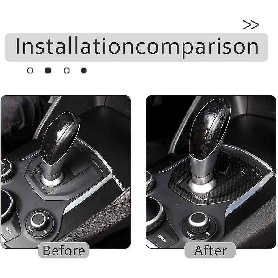 Car Replacement Part for Stelvio 2017-2019 Center Console Gear Shift Panel Cover Trim Accessories