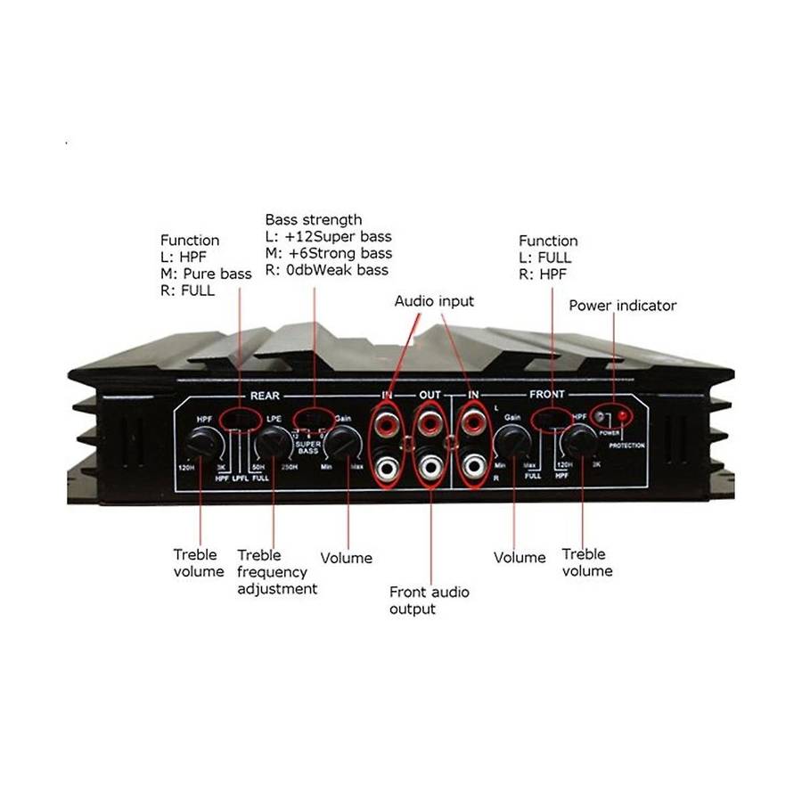 Car Rms Amplifier 5800 Watt Car Audio Power Amplifier 4 Channel Car Amplifer Car Audio Amplifier for