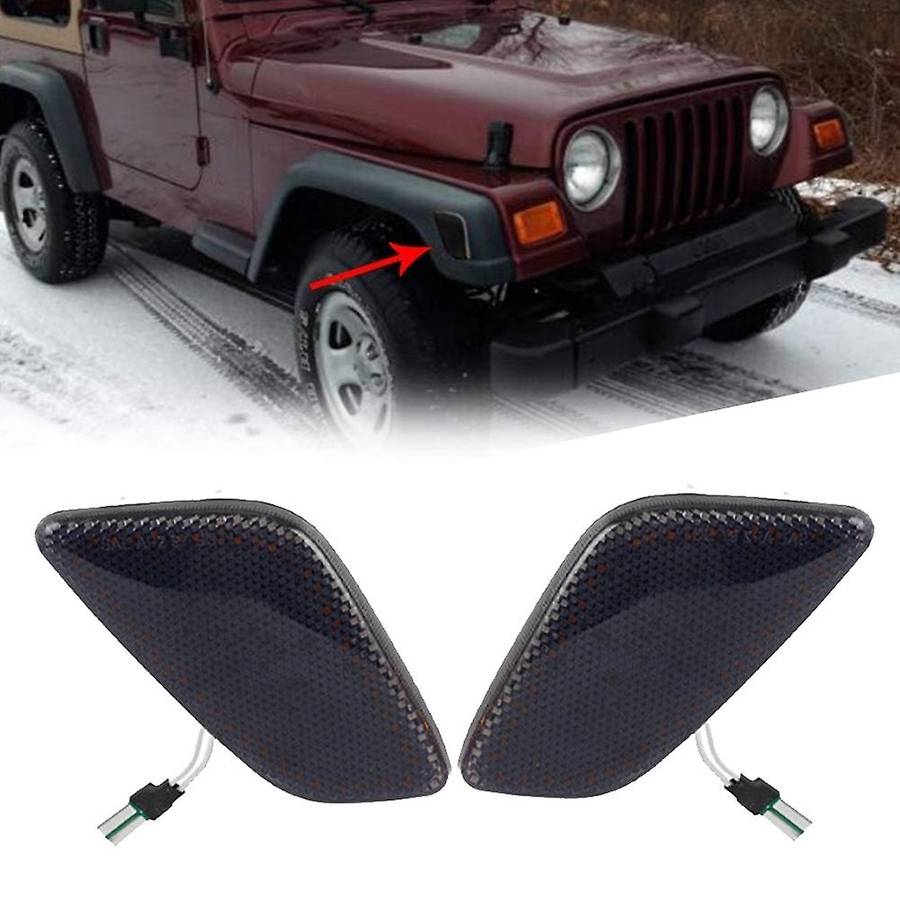 Car Side Marker Light Signal Light for Wrangler TJ 1997-2006 55155629AC 55155628AC Black