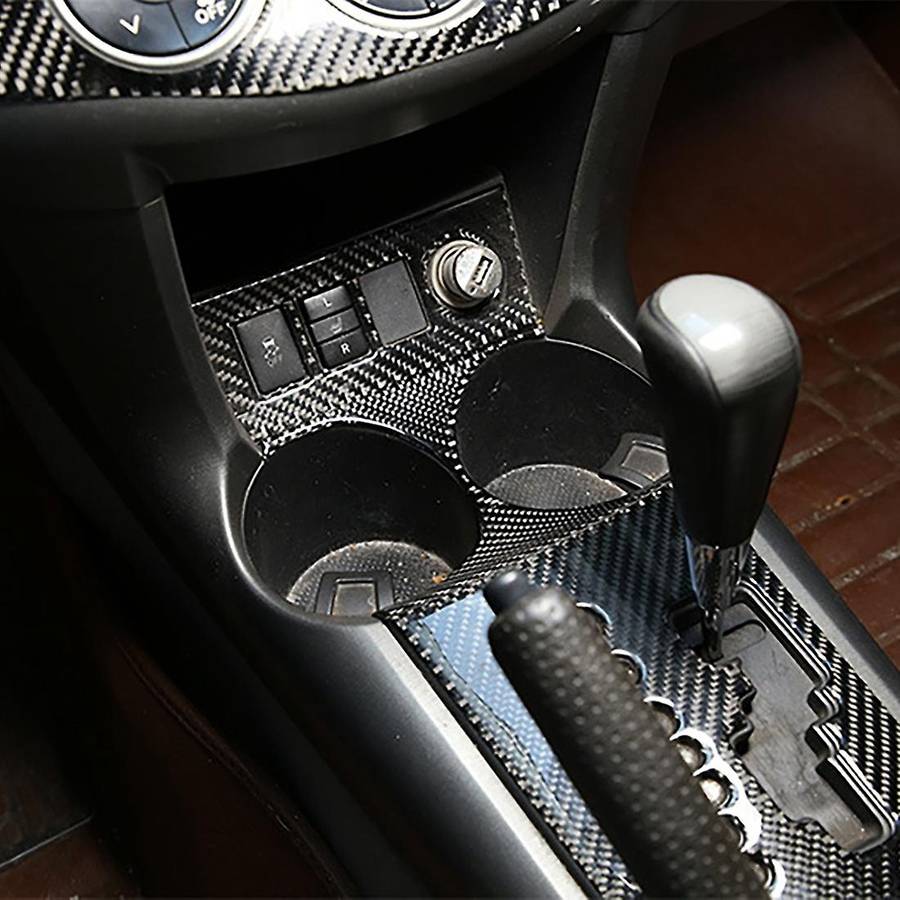 Car Soft Carbon Fiber Front Gear Cup Holder Cover Trim for Old 2006-2012