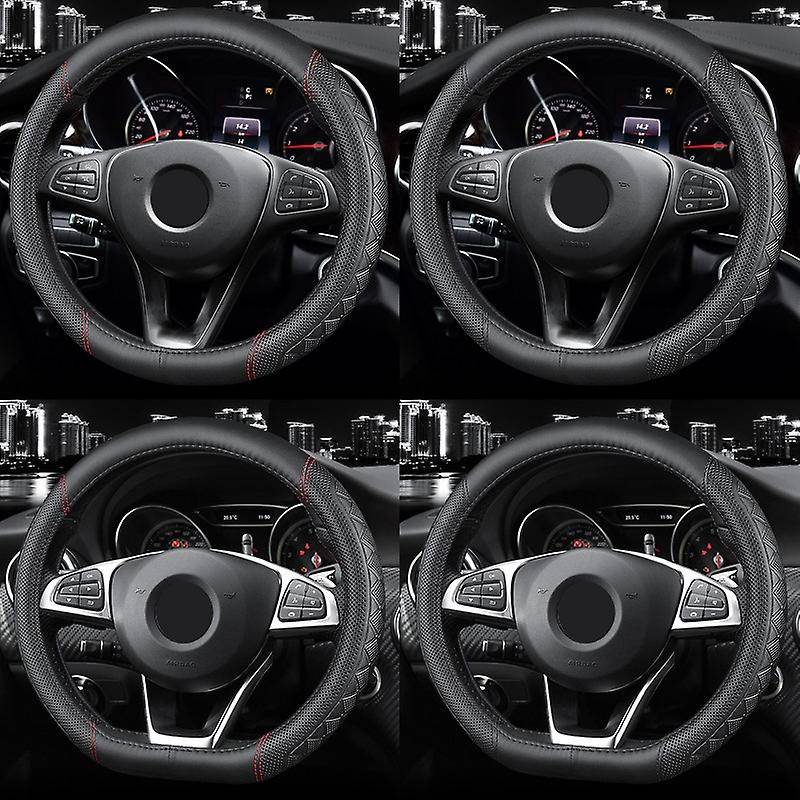 Car Steering Wheel Cover Skidproof Auto Steering- Wheel Cover Anti- Embossing Leather for MG6 MG3 ZS