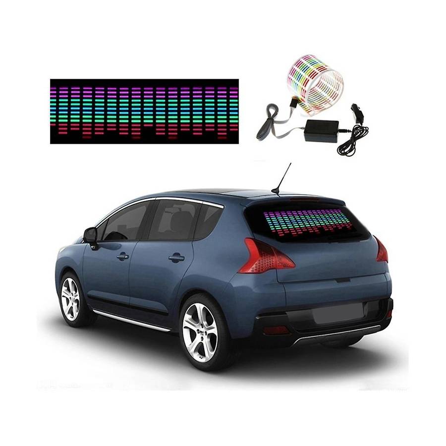Car Windshield Led Sound Activated Equalizer Car Neon El Light Music Rhythm Flash Lamp Sticker with