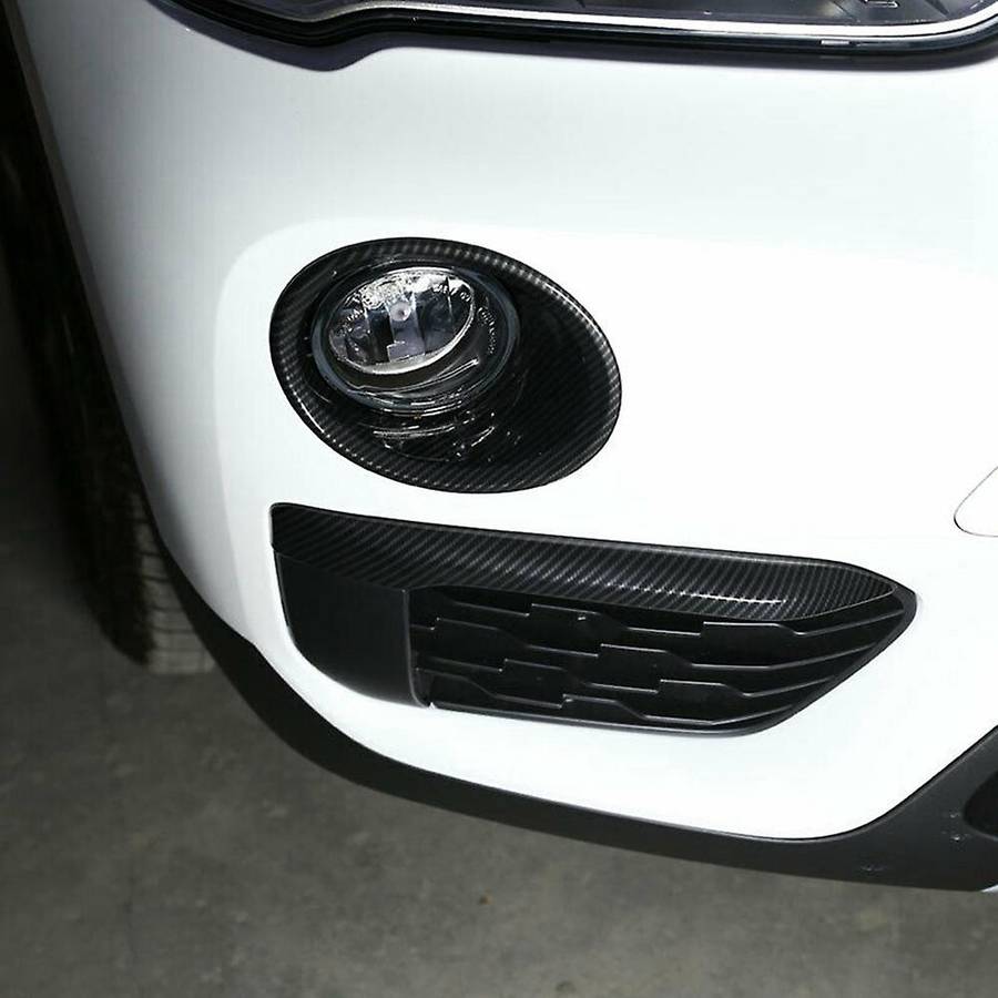 Carbon Fiber 2Pcs Plated Front Fog Light Lamp Cover Trim for X5 F15 2014-2018