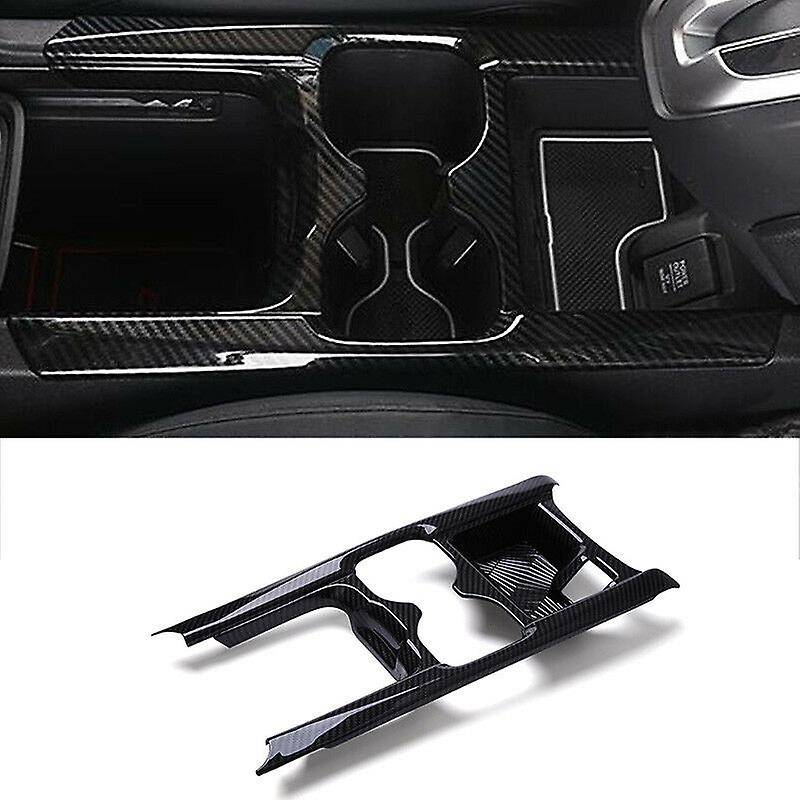Carbon Fiber ABS Central Control Water Cup Holder Frame Cover Trim for -V 2017-2019