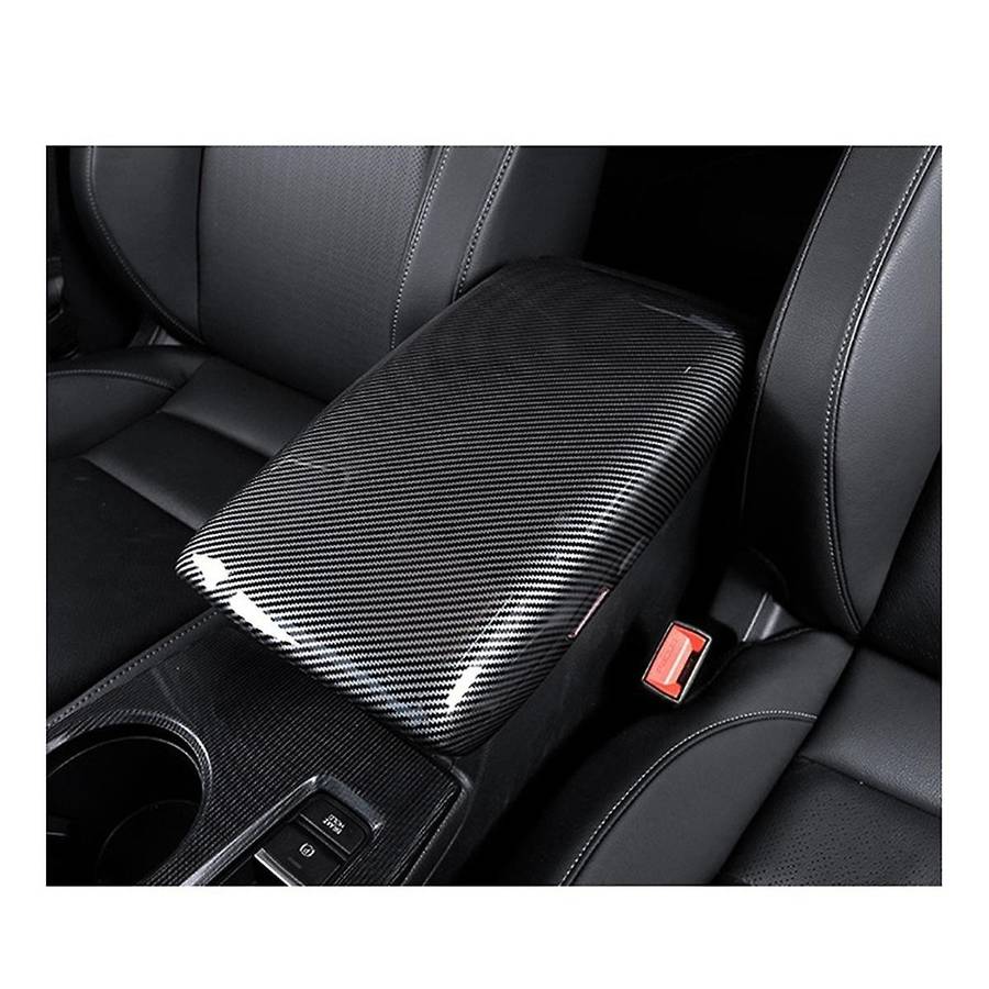 Carbon Fiber Black Interior Seat Armrest Box Panel Trim Car Central Armrest Box Panel for 11th 2021-