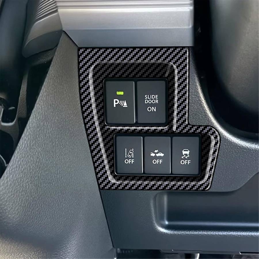 Carbon Fiber Car Front Left Multifunction Button Frame Panel Trim Frame Cover Sticker for Spacia 201