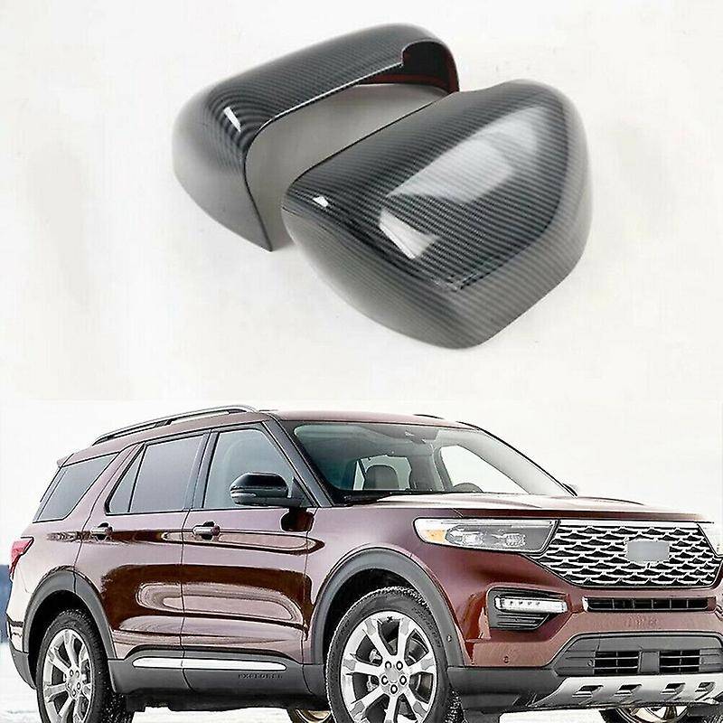 Carbon Fiber Car Rearview Cover Rear Mirror Protector for Explorer 2020 Accessories Auto Decoration