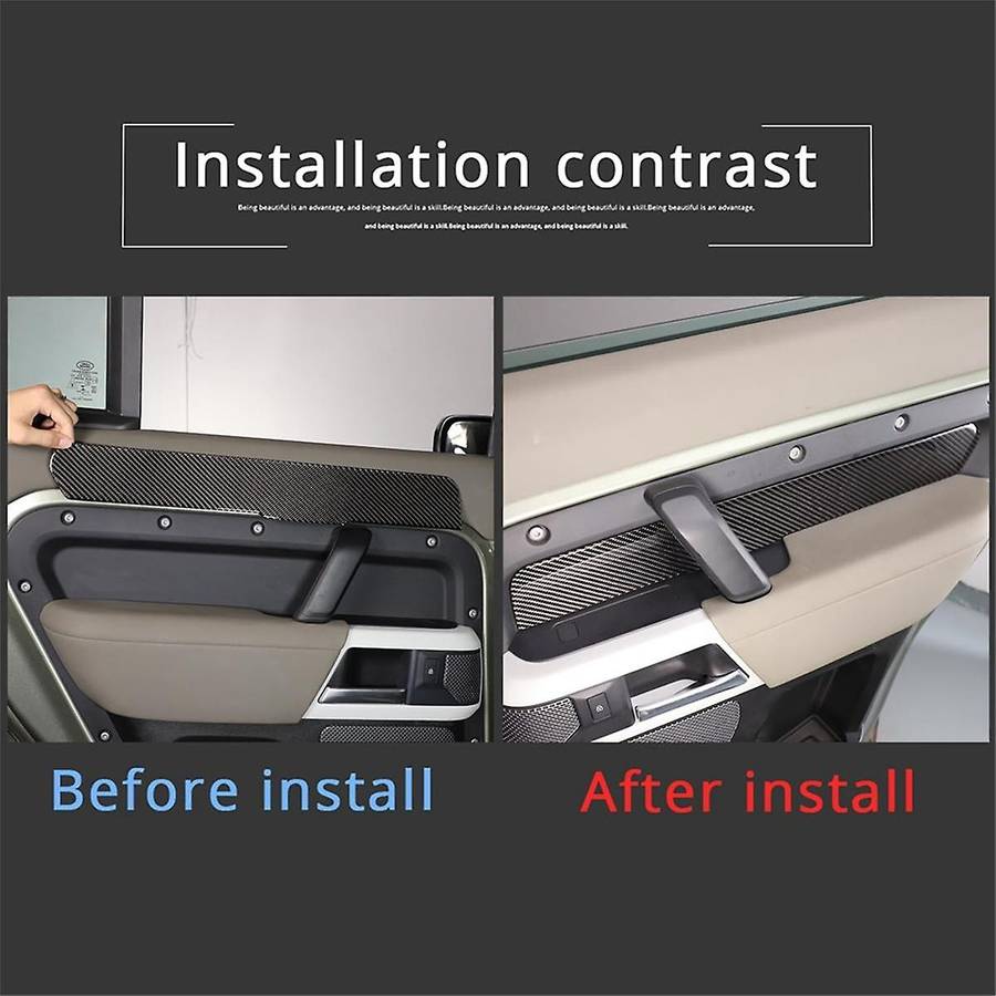 Carbon Fiber for 110 130 2020-2024 Rear Door Inner Armrest Panel Cover Trim Interior Accessories