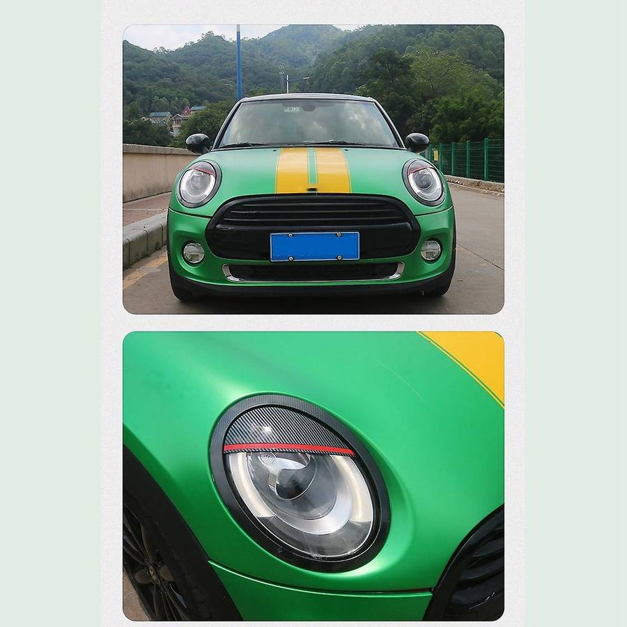 Carbon Fiber Headlights Eyebrows Eyelids Cover Eyelash Head Light Lamp Stickers for F54 F55 F56 F57