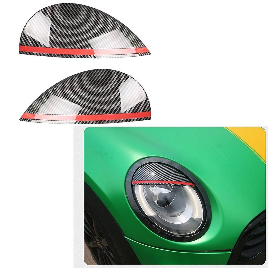 Carbon Fiber Headlights Eyebrows Eyelids Cover Eyelash Head Light Lamp Stickers for F54 F55 F56 F57