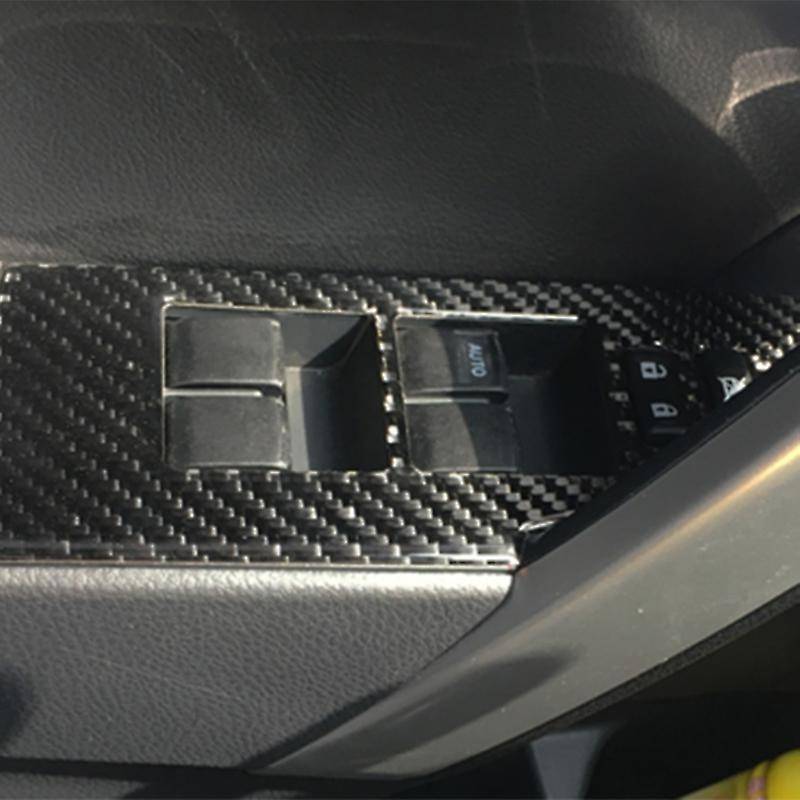 Carbon Fiber Inner Window Switch Panel Cover Trim for 2014-2018