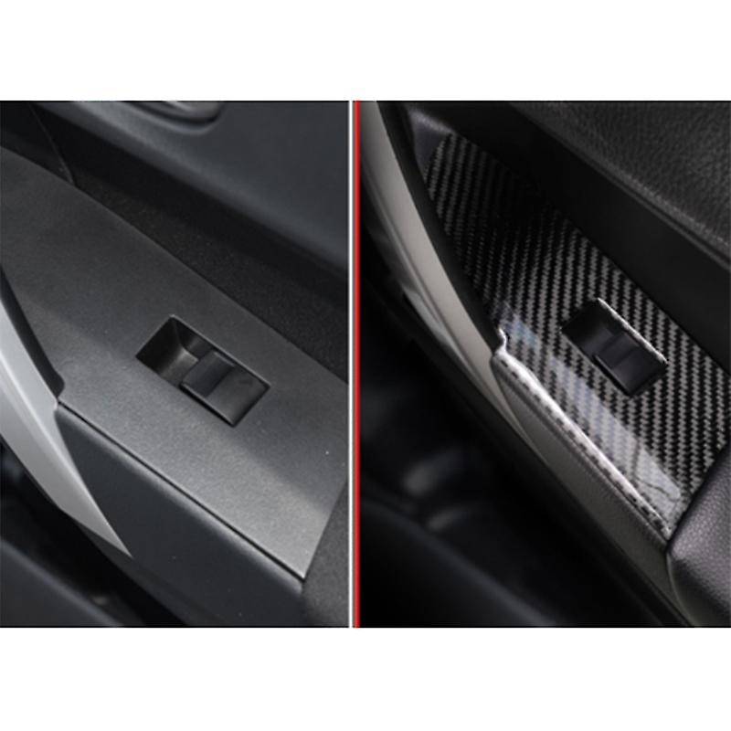Carbon Fiber Inner Window Switch Panel Cover Trim for 2014-2018