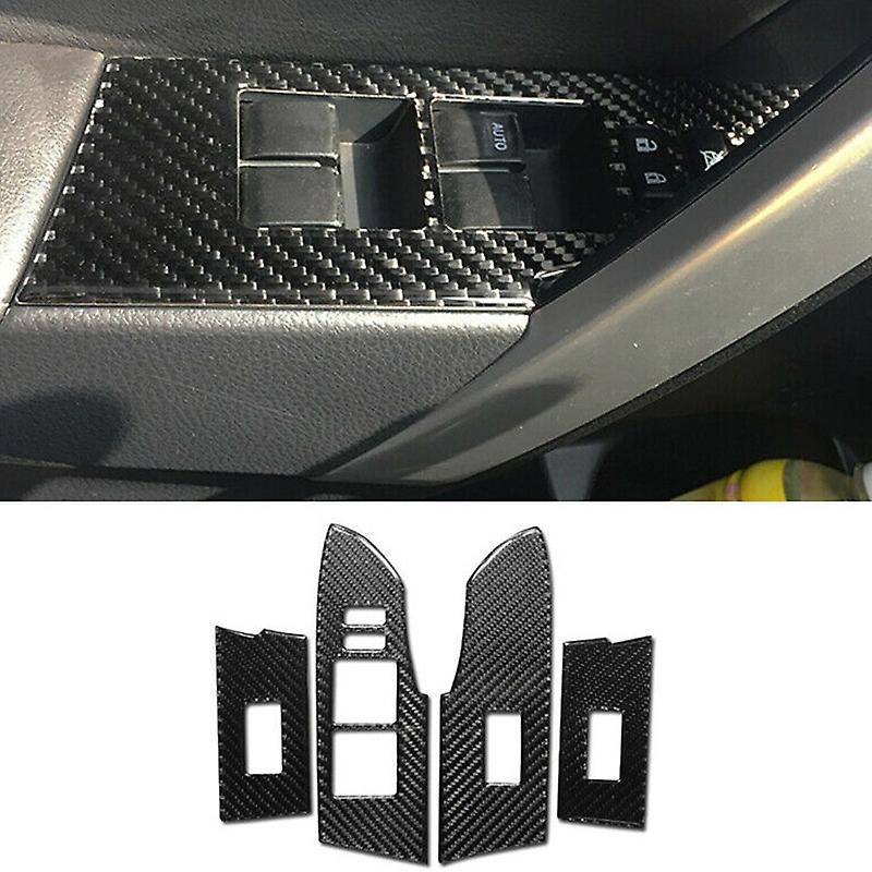 Carbon Fiber Inner Window Switch Panel Cover Trim for 2014-2018