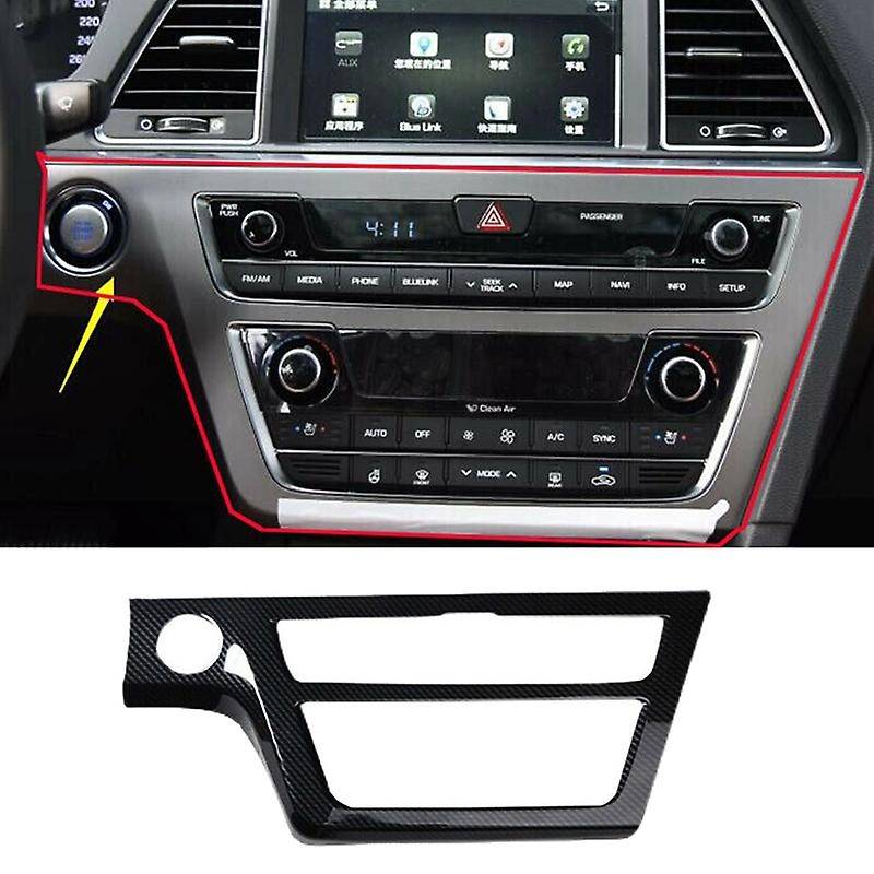 Carbon Fiber Interior Center Console AC/CD Button Panel Decoration Cover Frame Trim for 2015-2017