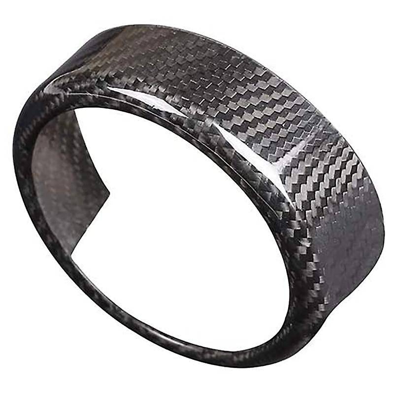 Carbon Fiber Rear Grille Front Grill Logo Decor Ring Black Trimmed Frame Fits for 2017-2020