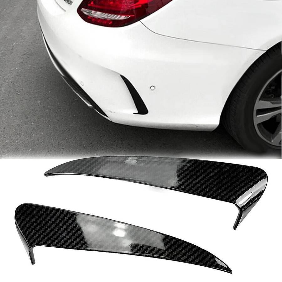Carbon Fiber Rear Bumper Spoiler Air Vent Cover Side Canard for C Class W205 C43 C63 AMG 2014-2019