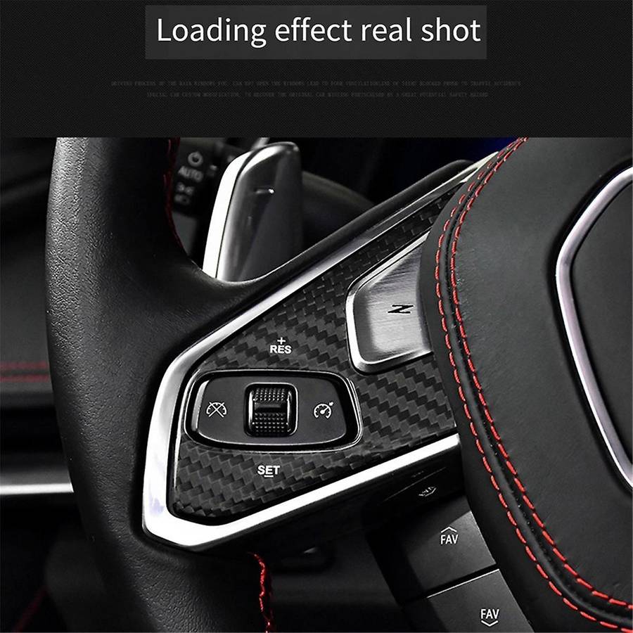 Carbon Fiber Steering Wheel Panel Sticker for C8 2020-2023 Steering Wheel Decoration