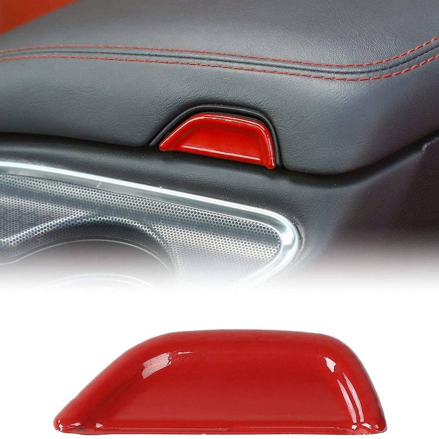 Center Console Armrest Open Button Trim Decoration Car Interior Accessories for 2015 Up,Red