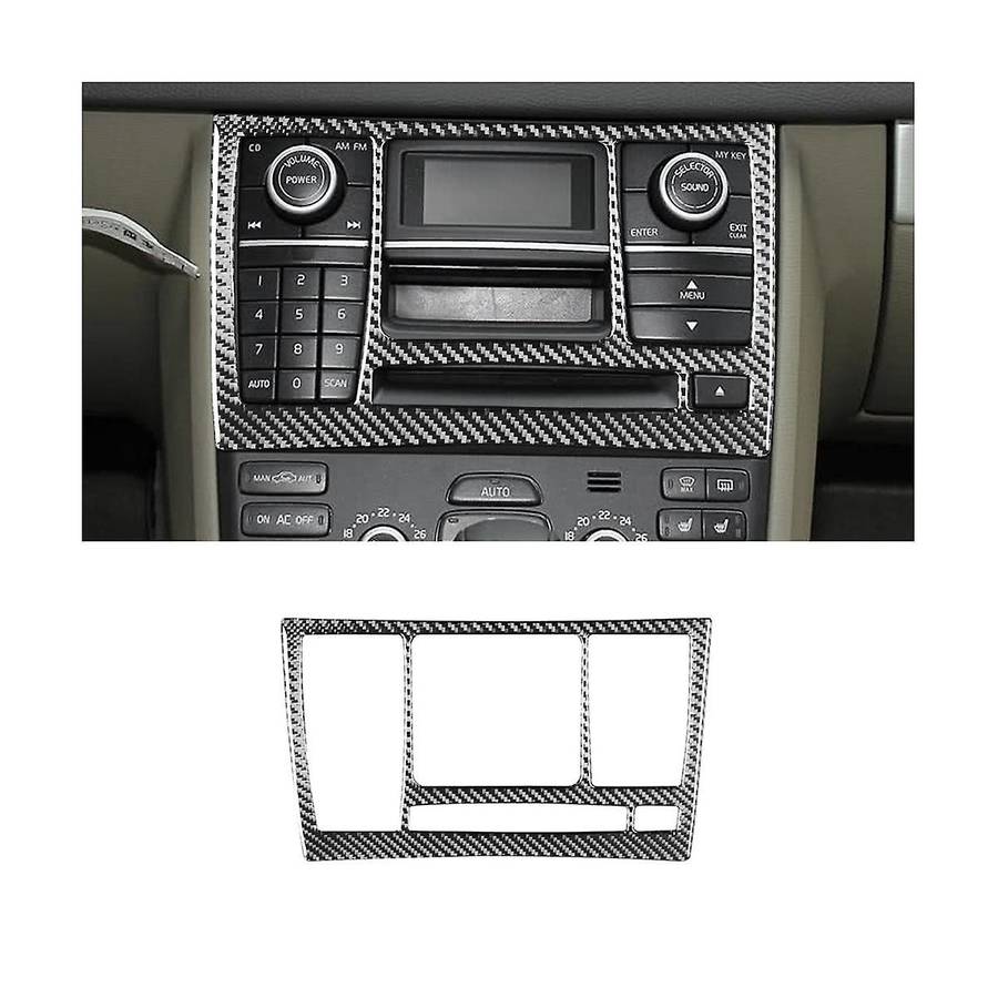 Central Control Cd Radio Switch Knob Panel Cover Trim Decorative Carbon Fiber for Xc90 2003-2014 Ac