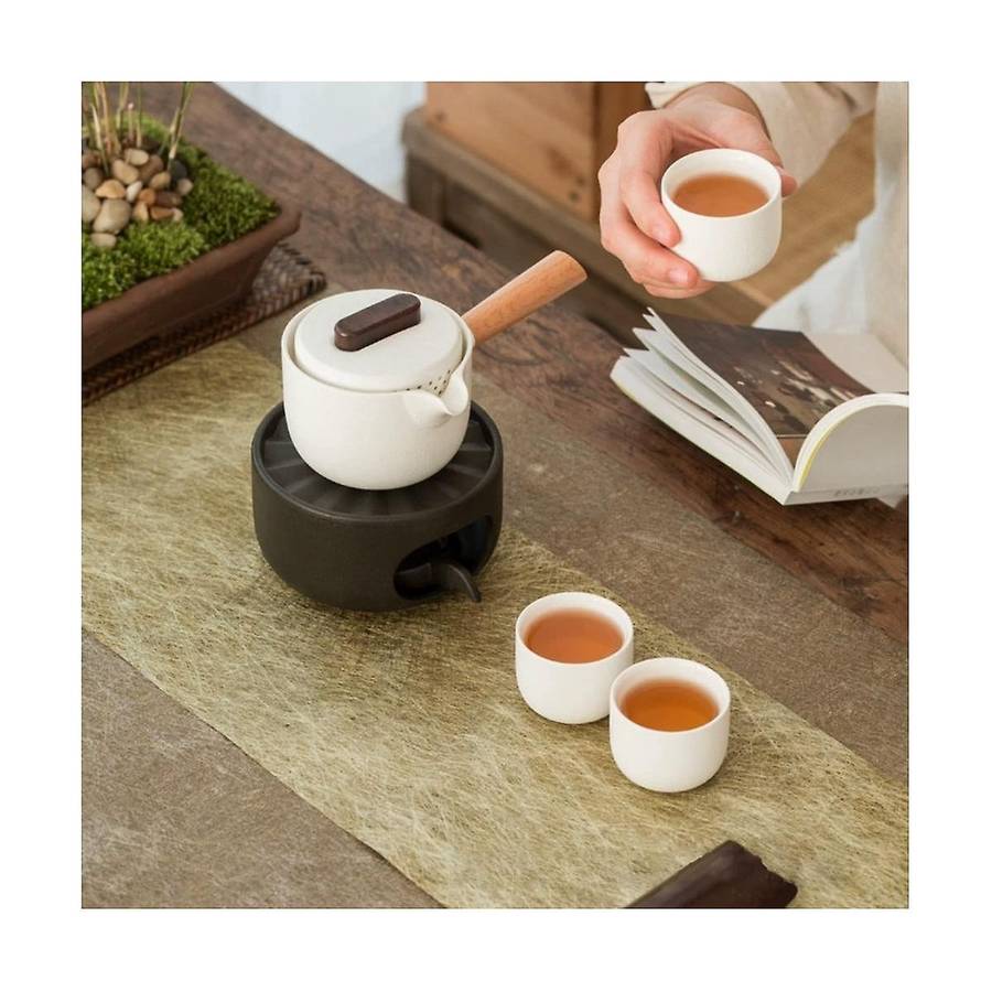 Ceramic Teapot Warmer with Spoon Coffee and Tea Warmer with Candle Hold for Heating Coffee Warmer fo