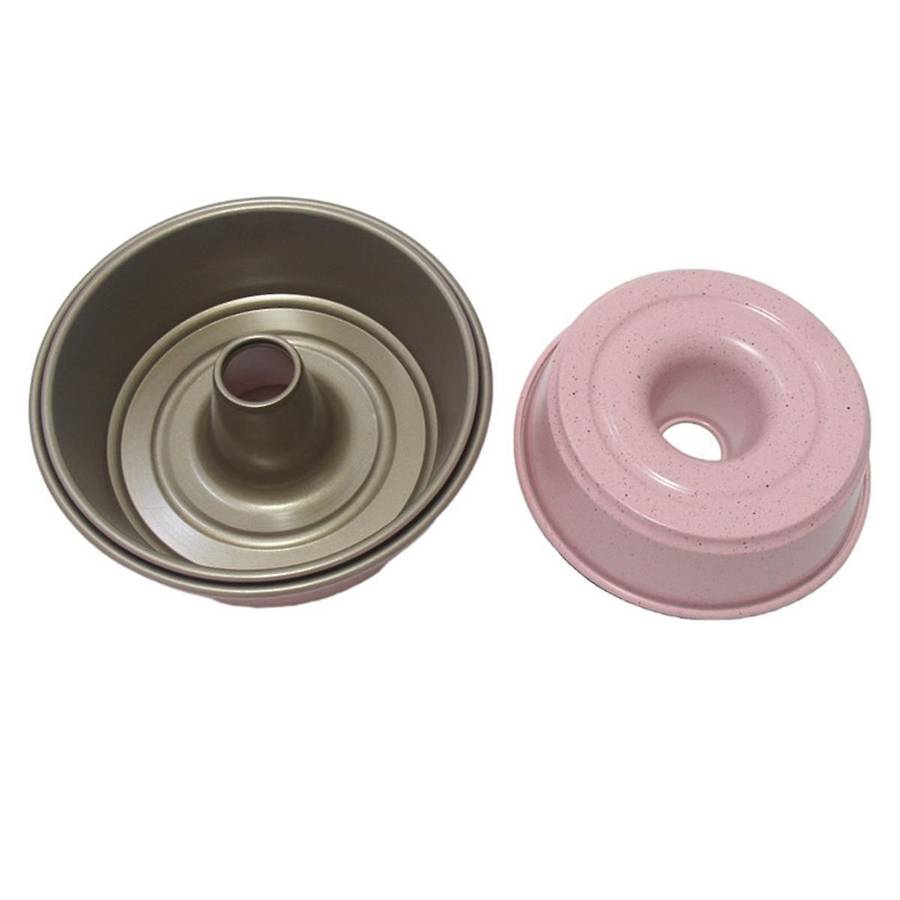 Chiffon Angel Food Cake Mold 9 Inch Pink Sprinkle Round Donut Chimney Mold