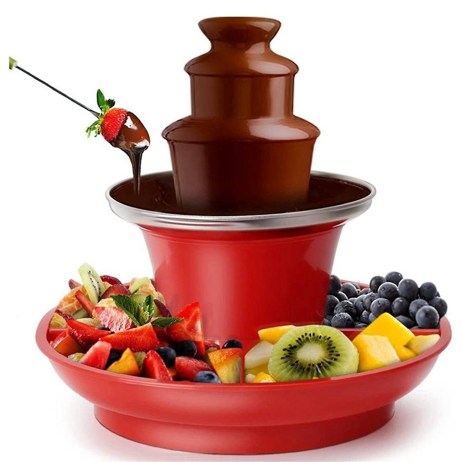 Chocolate Fountain Mini Fondue Set with Serving Tray Included,electric 3-tier Machine with Hot Melt