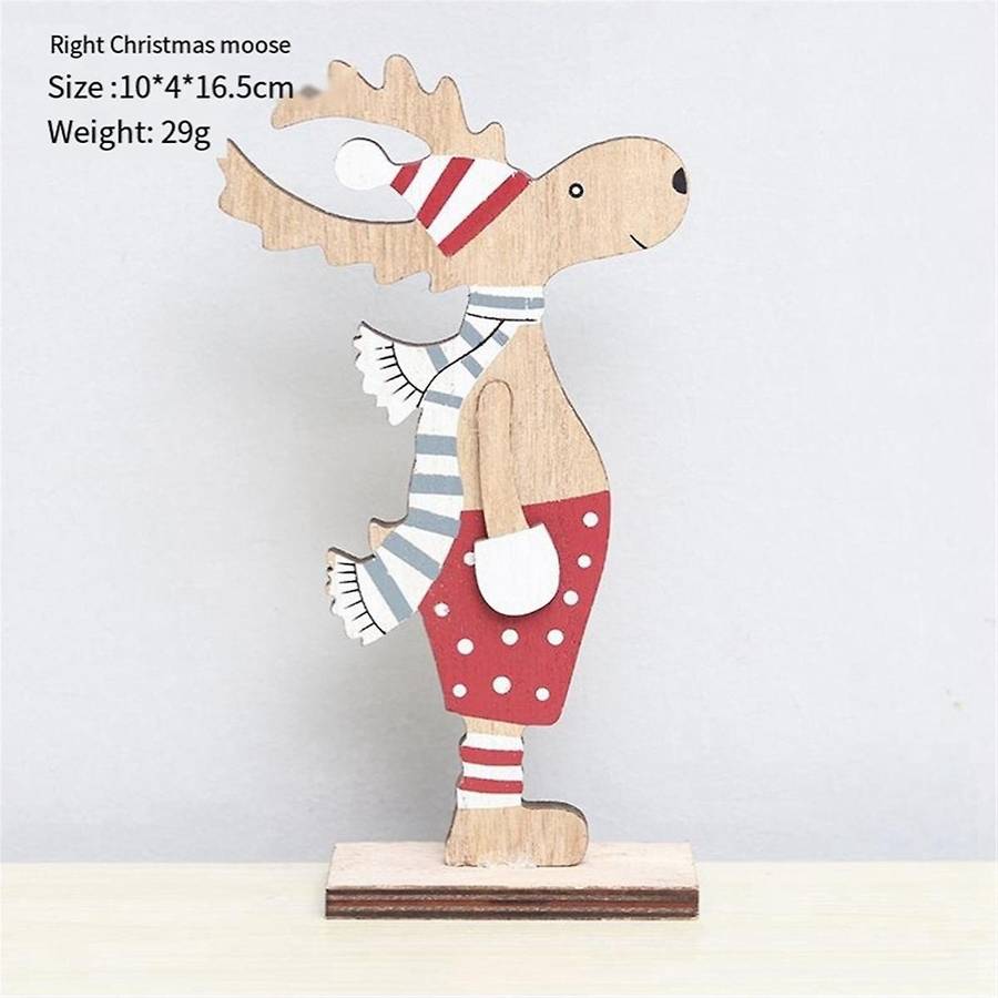 Christmas Home Decoration Wooden Christmas Decor Cartoon -deer Xmas Table Ornaments Christmas Reind