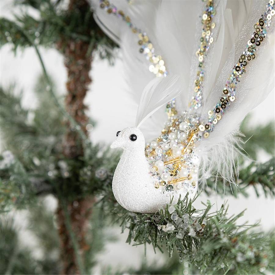 Christmas Ornaments Decorations -2Pcs the Spreads Its Tail Pendant for Christmas Decor Party Supplie