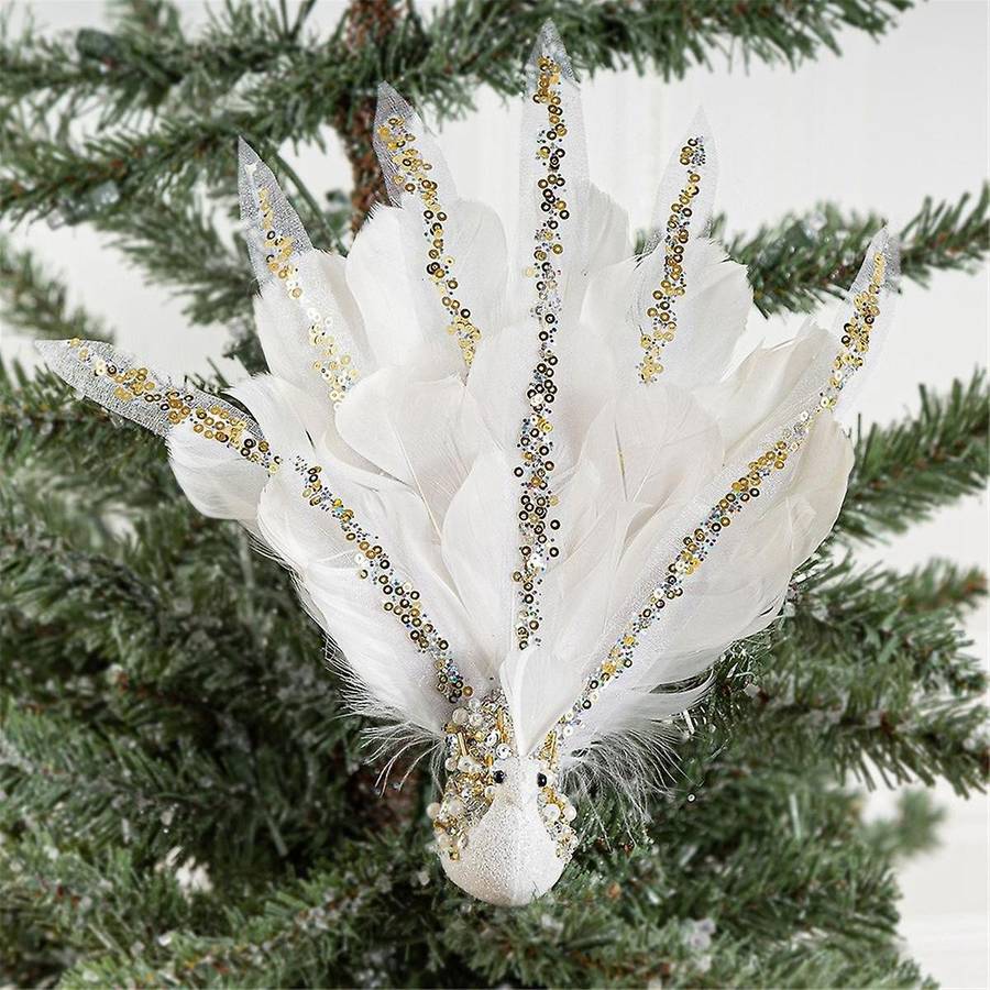 Christmas Ornaments Decorations -2Pcs the Spreads Its Tail Pendant for Christmas Decor Party Supplie