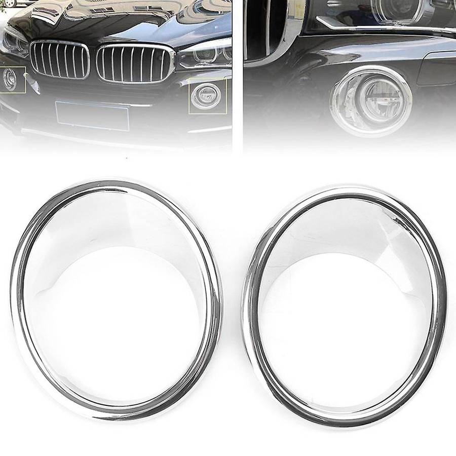 Chrome 2Pcs Plated Front Fog Light Lamp Cover Trim for X5 F15 2014-2018