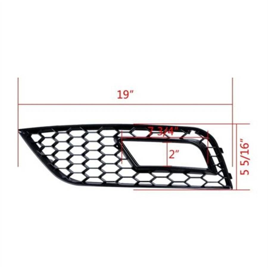 Chrome Front Bumper Fog Light Cover Honeycomb Grill for A4 B8.5 Standard Edition 2013-2016