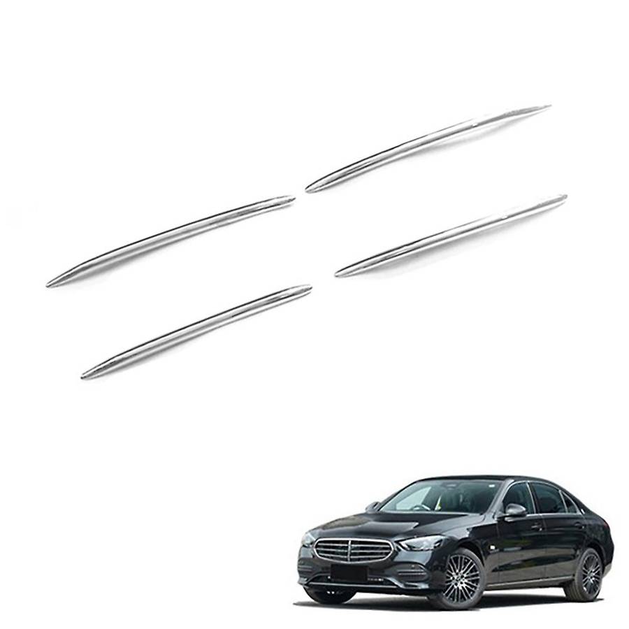 Chrome Front Bumper Lower Grille Frame Fog Light Cover Trim for C-Class W206 2021 2022 Wind Knife St