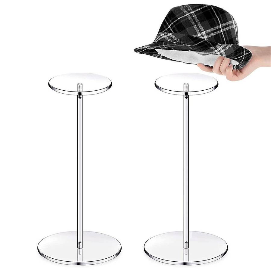 Clear Acrylic Hat Stands for Display,hat Display Rack Holder with Round Base Baseball Cap Storage Ra