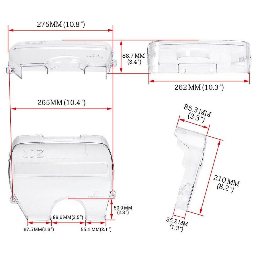 Clear Cam Timing Belt Cover Turbo Cam Pulley for 1Jz Soarer Cresta Mark II 86-96 2.5L