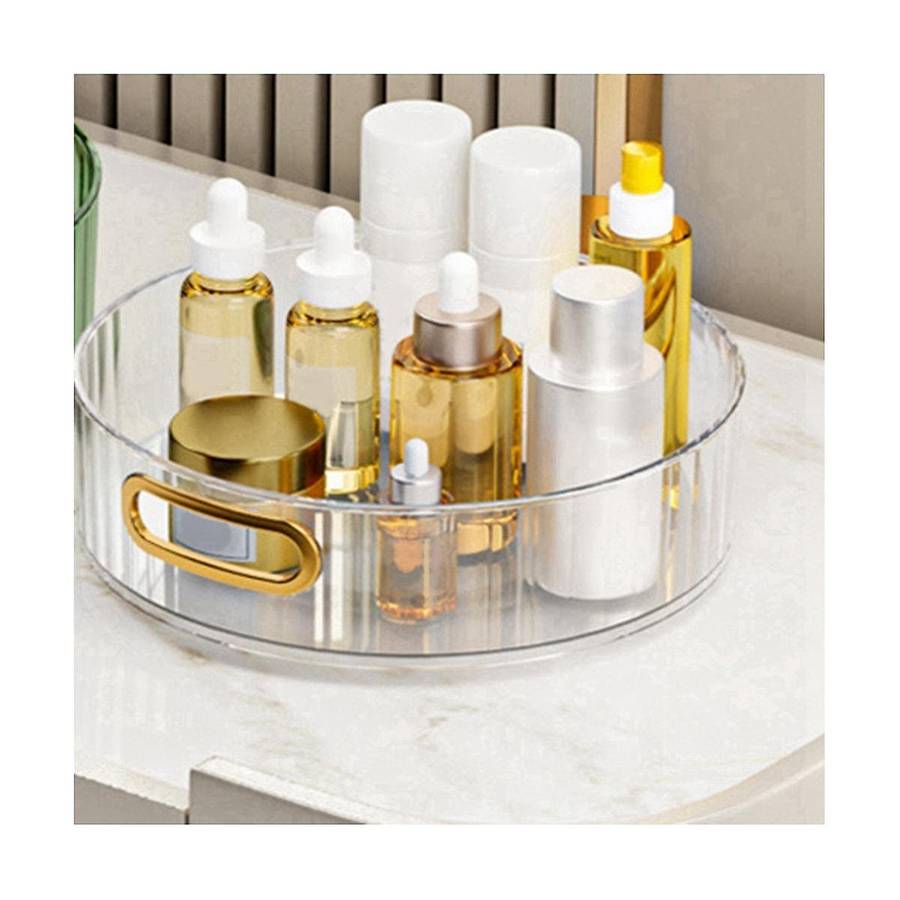Clear Organizer for Spices, 360 Rotating Turntable Organization & Storage Container Bins for Cabin