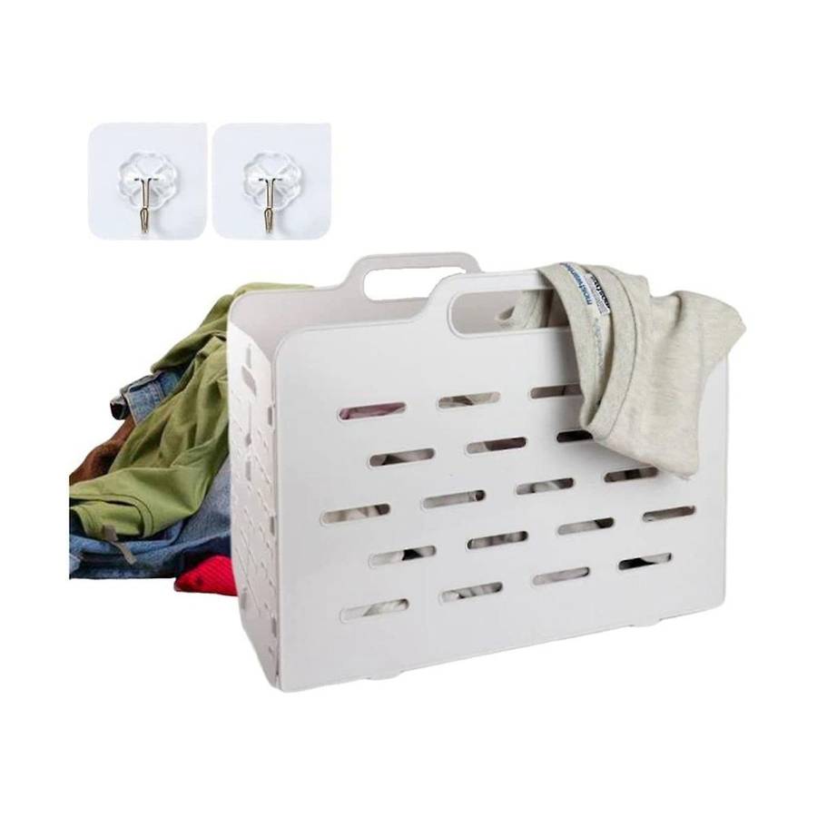 Collapsible Storage Basket Modern Plastic Bins Crates with Handles, Foldable Laundry Hamper, Basket