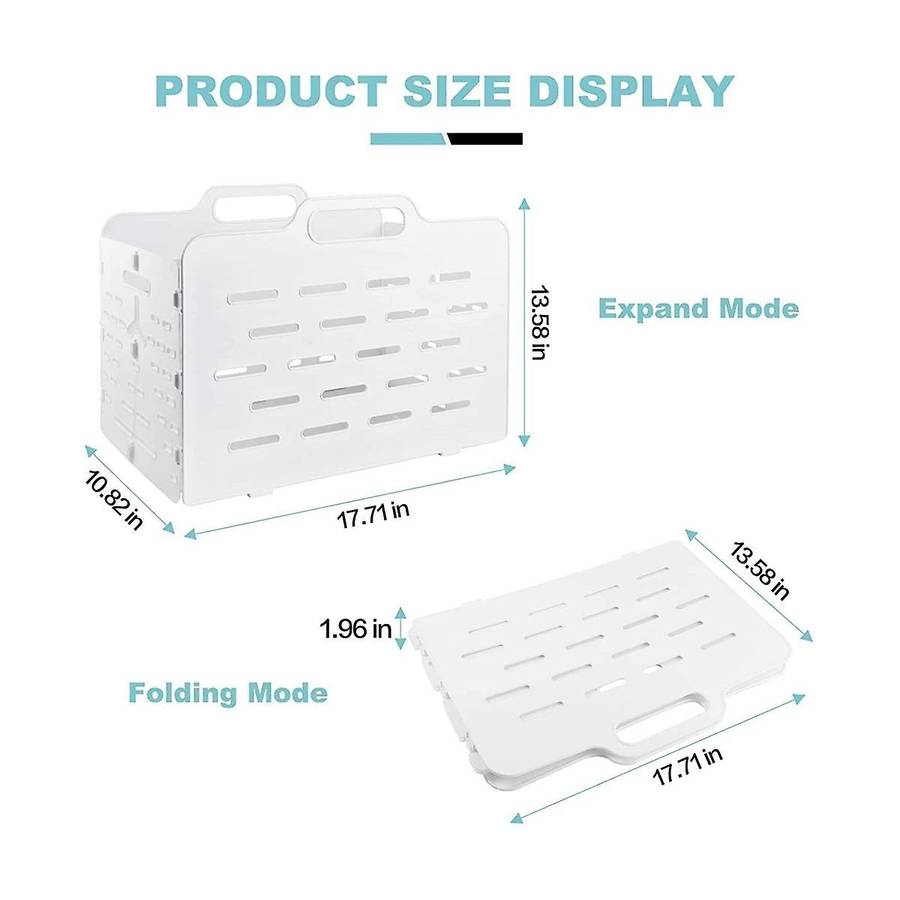 Collapsible Storage Basket Modern Plastic Bins Crates with Handles, Foldable Laundry Hamper, Basket