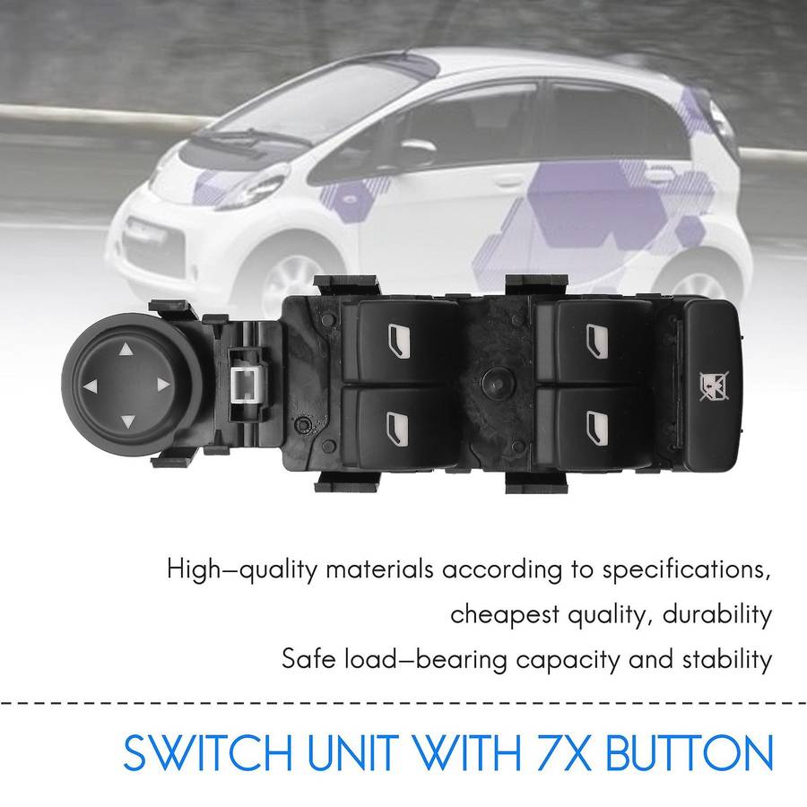 Compatible Citroen C5 I, II, C8 Window Switch (with Mirror Folding Function)
