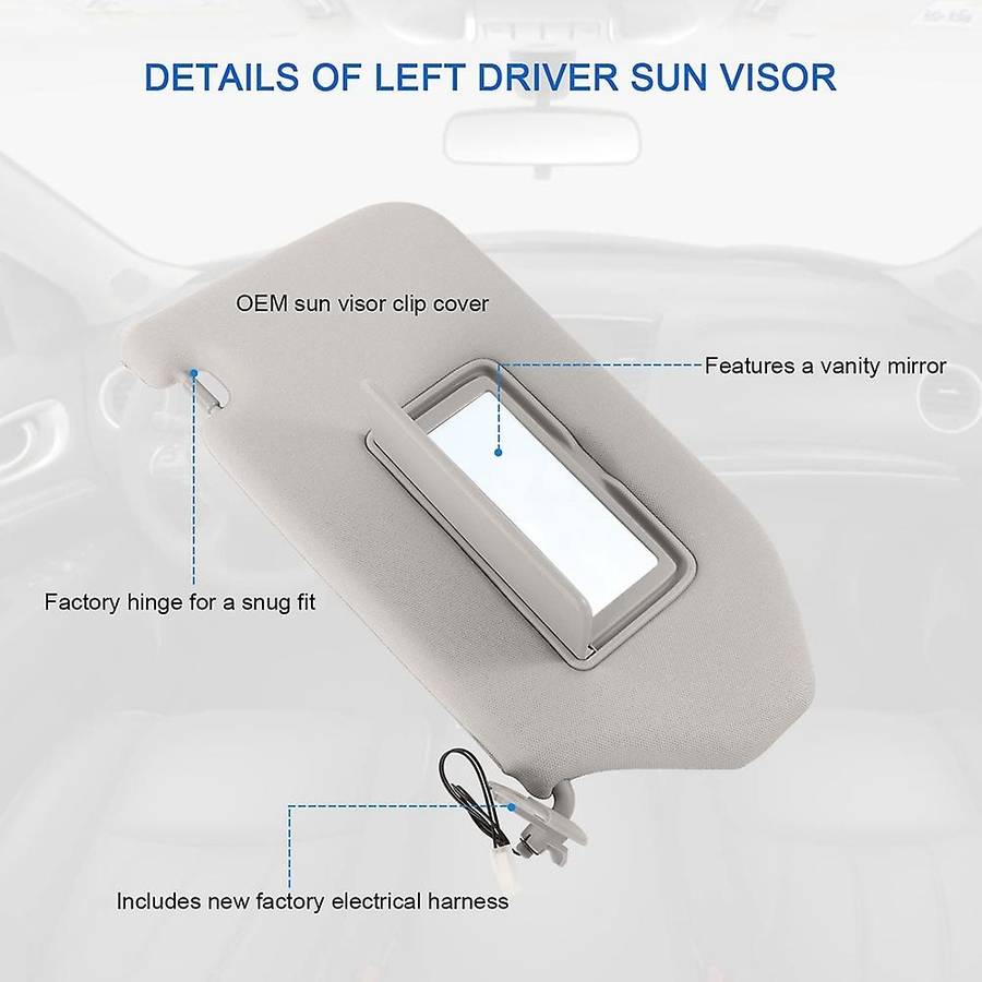 Visor for - 2013-2018 - Qx60 2014-2017 Jx35 2013 Replace 96401-9pb0a, Left Driver Side