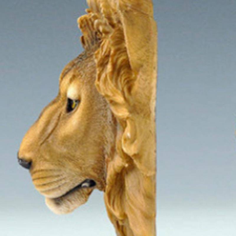 Wall Decoration Bar Wine Cellar Lion Head Simulation Sculpture Decor Resin Craft Head Wall Statue