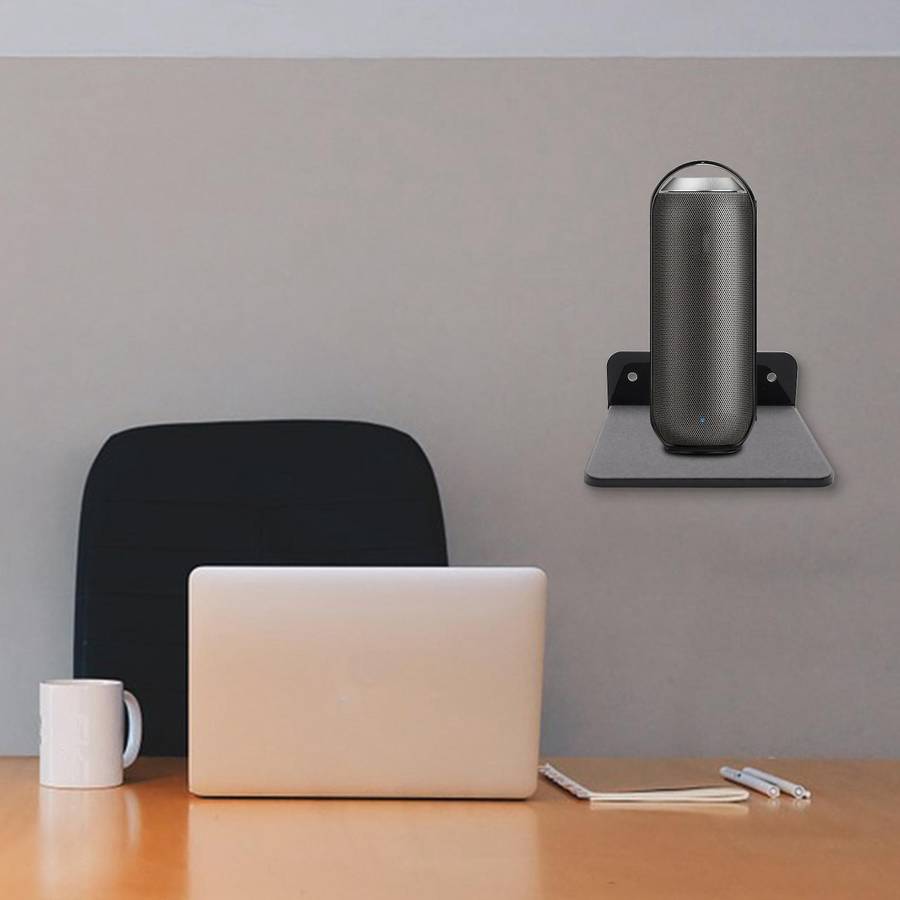 Wall Shelf Speaker Stand, Small Wall Shelf Speaker Mount (Black)