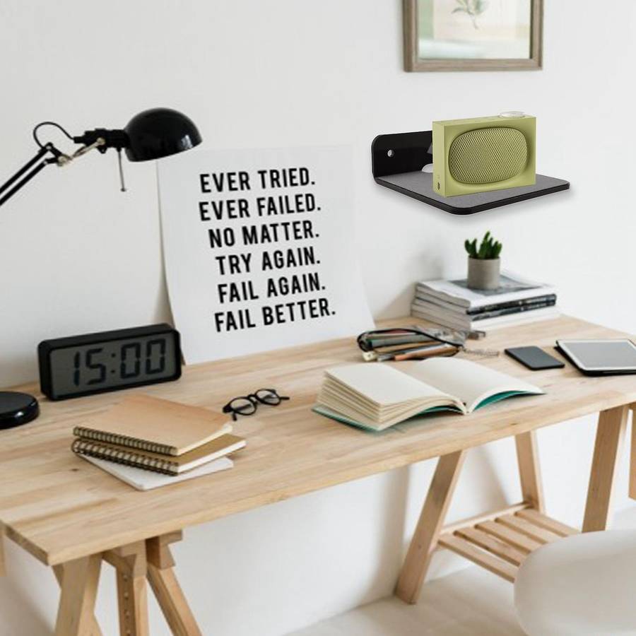 Wall Shelf Speaker Stand, Small Wall Shelf Speaker Mount (Black)