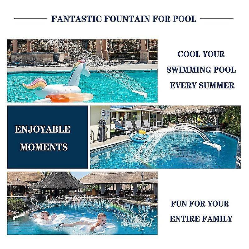 Waterfall Pool Fountain Water Adjustable Fun Sprinklers Pool Decor, Fits Most 1.5 in Ground
